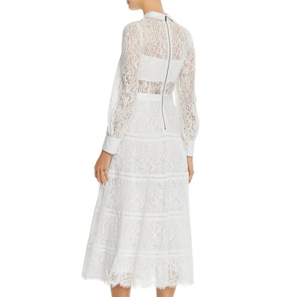 Alice and Olivia Anaya Tiered Midi Lace Sheath Dress - Picture 3 of 5